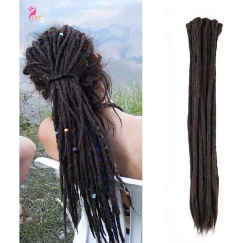 20 Inch Synthetic Dreadlock Extensions for Women/Men Handmade Dread Extension Long Twist Braiding Hair Hippie Crochet Braids