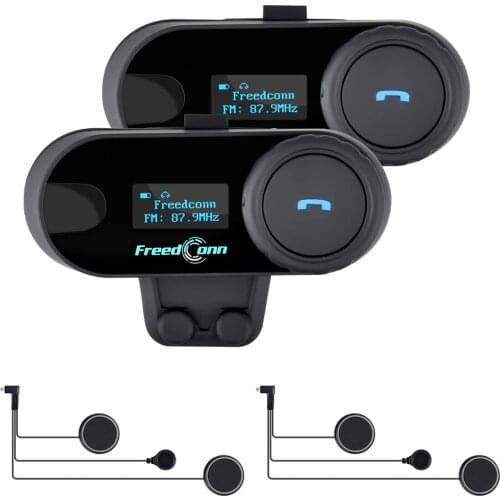 Racing Car Helmet Communication System, FreedConn TCOM-SC Motorcycle Helmet Bluetooth Headset Intercom with 2 in 1 Microphone