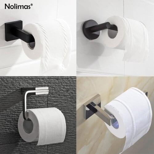 SUS 304 Stainless Steel Mirror Polished Matte Black Paper Holder Wall Mount Tissue Roll Hanger Bathroom Accessories Set