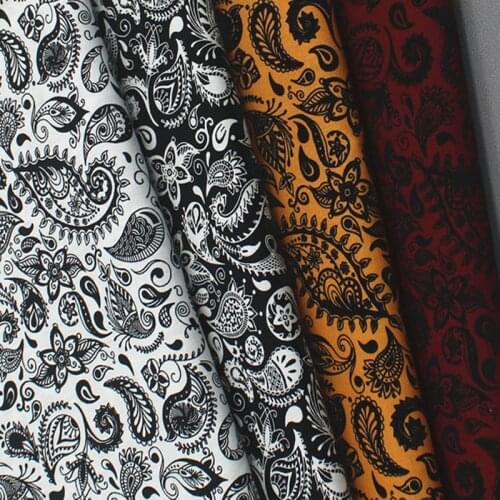 100% Plain Cotton Poplin White Black Yellow Red Cashew Flower Printed Cotton Poplin Fabric 50x140cm Dot Fabric Patchwork