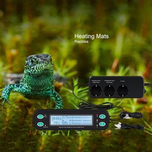 Intelligent Digital Display Reptile Pet Nest Thermostat High Precision Probe Temperature and Humidity Controller Timer Amphibian