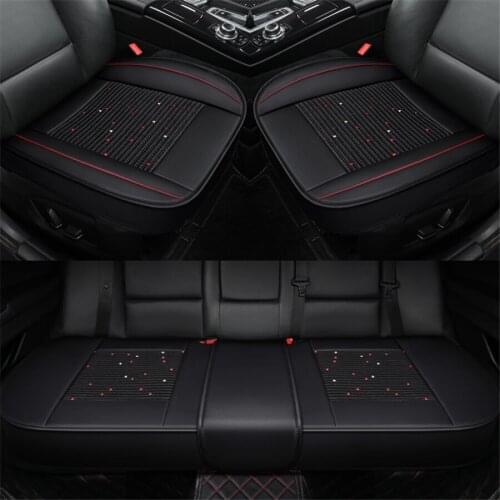 Universal Front + Rear Car Auto Seat Cover Non-slip Breathable Flax Protector Mat Automobiles Storage Interior Cushion