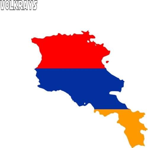Volkrays Personality Car Sticker Armenia Flag Accessories Reflective Waterproof Cover Scratches Sunscreen Vinyl Decal,5cm*12cm