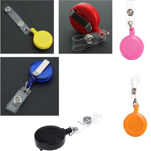 Recoil Retractable Yo Yo Key Ring PULL CHAIN Belt Clip ID CARD Holder Ski Pass