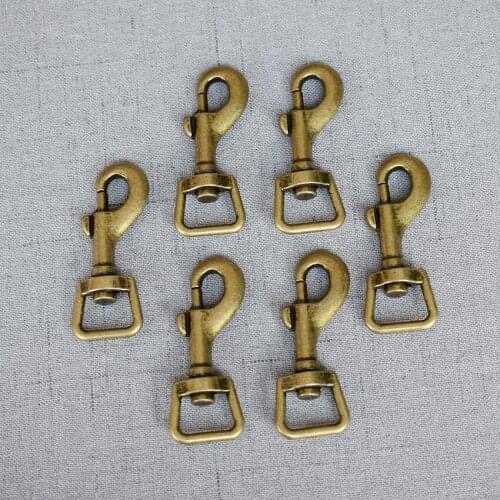 100 Pieces Antique Brass 15mm sale by bulk Metal Retaining ring Carabiner Clip Swivel Trigger Dog Buckle Key Hooks DIY Craft