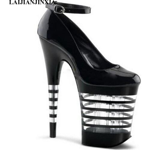 New womens shoes, 20cm thin heel waterproof platform, shallow mouth sexy nightclub single Dance Shoes