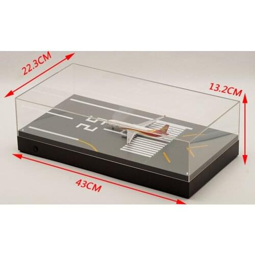 1:400 Scale Classic Airplane Car Model Storage Acrylic Transparent plastic Display Box With LED lights scene display toyAircraft