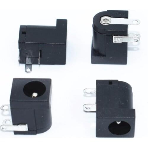 10Pcs DC-005 Black DC Power Jack Socket Connector DC005 5.5*2.1mm 2.1 socket Round the needle
