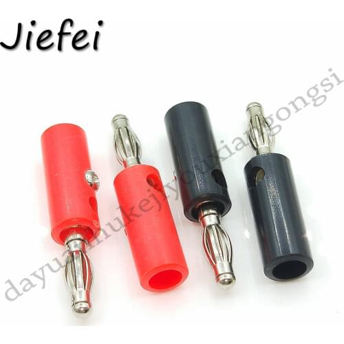 100 pcs 4mm Banana Plug Nickel Plated Red + Black adapter New