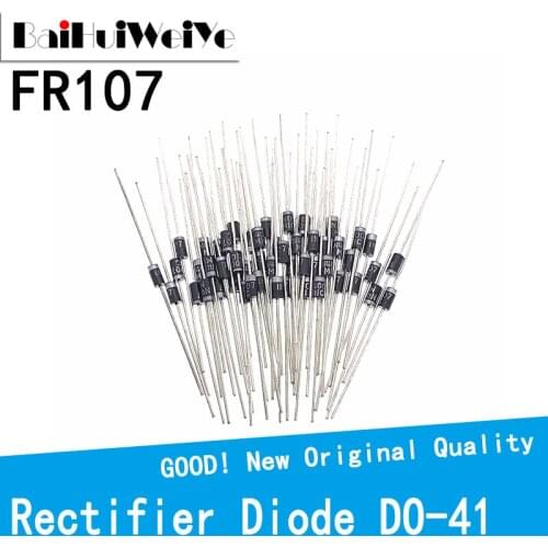 100PCS/LOT FR107 R107 107 1A 1000V DO41High quality Rectifier Diode D-41 DIP New original