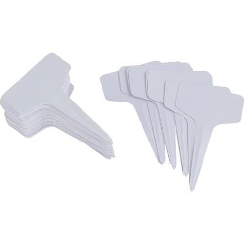 100 pcs plastic writing plate board Plug in card white Garden Labels gardening plant classification sorting sign tag ticket