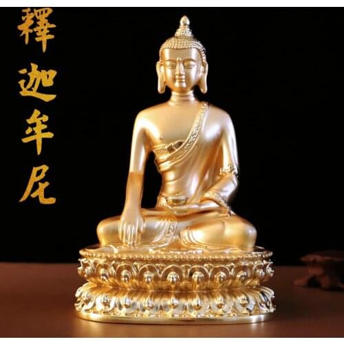 21CM -GOOD Buddha statue # HOME family Talisman efficacious Protection # Thailand Southeast Asia Buddhism gilding Buddha statue
