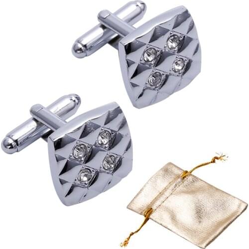 3Pair Mens Square Metal Cufflinks Gift Party Wedding Shirt Cuff Link Model