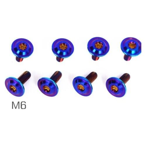 4pcs M6 x 10/16/20/30mm Titanium Dished Head Plum Bolts Screws For Motorcycle