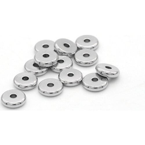 50pcs/Lot Stainless Steel DIY Round Spacer Beads For Jewelry Making Necklace Bracelet Accessories