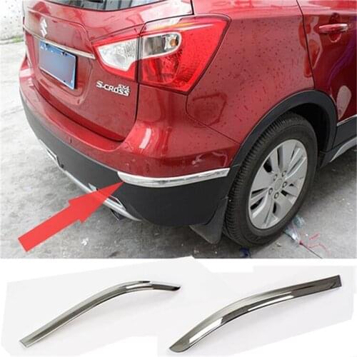 CAR STYLING ACCESSORIES FIT FOR 2014 SUZUKI SX4 S-CROSS ABS CHROME REAR BUMPER CORNER PROTECTOR COVER GARNISH CAR ACCRESSORIES