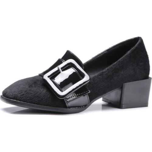 Big Size Square head high heel single shoes ladies high heels women shoes woman pumps