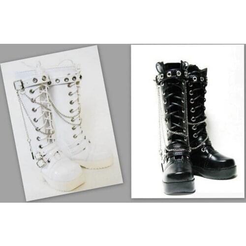 70cm 1/3 1/4 Woman Man Boy Girl SD AOD DOD BJD MSD Dollfie Synthetic Leather PU Shoes Black White Boots YG020