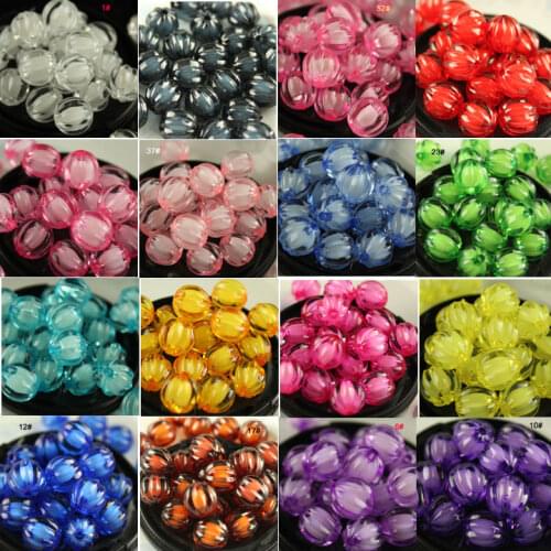 8/10/12mm Pumpkin beads Acrylic spacer Loose beads DIY beaded Door curtain Braided Decorations craft Jewelry Making Kids Toys