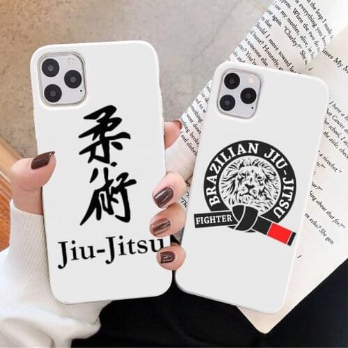 Judo jiu jitsu BJJ Brazilian Phone Case White Candy Color for iPhone 11 12 mini pro XS MAX 8 7 6 6S Plus X SE 2020 XR