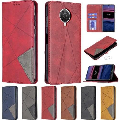 Luxury Geometric Splice Leather Capa For Nokia G20 5.4 3.4 2.4 1.4 C1 Plus 1.3 5.3 2.2 6.2 7.2 3.2 4.2 Protect Mobile Phone Case