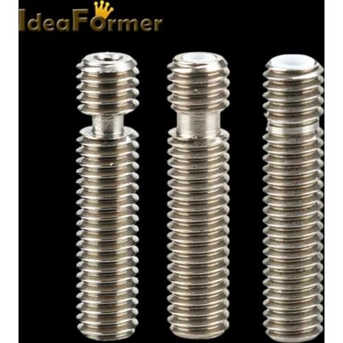 5Pcs 3D Printer Parts MK8 V5 Stainless Steel Throat Heat Break M6*26/30/40mm With/No PTFE Tube Inside For 1.75/3.0mm filament