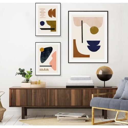 Geometric Abstract Scandinavia Gallery Canvas Painting Nordic Wall Art Pictures Poster and Print Interior Living Room Home Decor