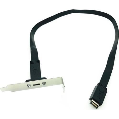 50cm USB 3.1 Front Panel Header Type-E To USB-C Type C Female Connector Extension Wire Cable +Panel Mount Screw Type E Connector