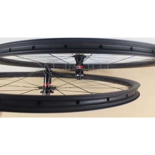 Quality 650B AM hookless bicycle wheelset 30*25mm 27.5" MTB all mountain through axle carbon bike 28/28H front & rear wheel