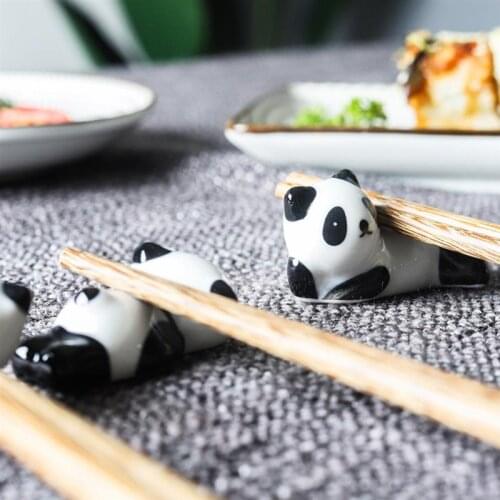 Panda Ceramic Chopsticks Holder Chopsticks Chinese Style Home Hotel Ceramics Cute Kitchen Tableware