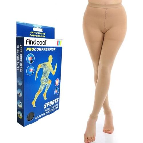 FINDCOOL Medical Compression Golf Pants 34-46mmHg Compression Sport Pantyhose Closed Toe Stockings for Varicose Veins