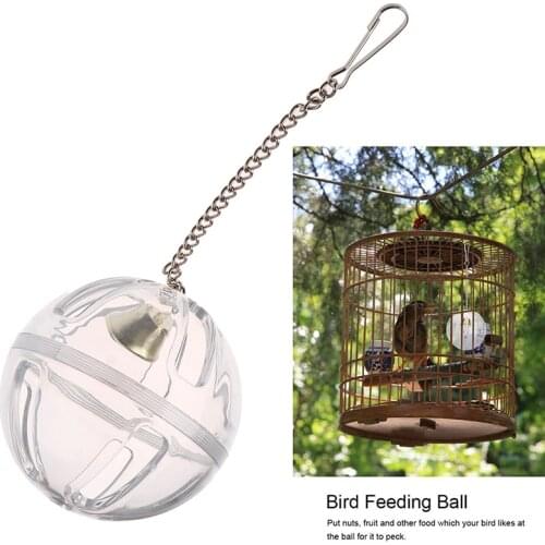 2020 Parrots Ball Toys Food Feeder Hanging Cage Feeding Toy Birds Bell Foraging Chain For Treats Bird Supplies