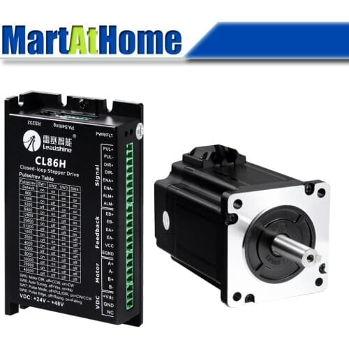 LEADSHINE CNC Closed-loop Stepper Driver Kit Servo Driver CL86H 18V~80V AC 200KHz & 86CME80 2-Phase Stepper Motor 8N.m