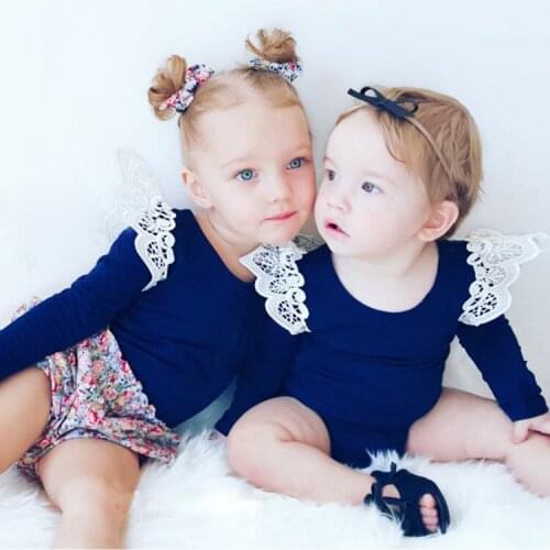 2020 Hot Newborn Kids Baby Girl Cute Striped/ Solid Short Full Sleeve T shirt Holiday Casual Toddler Girls Clothes Tops Outfits