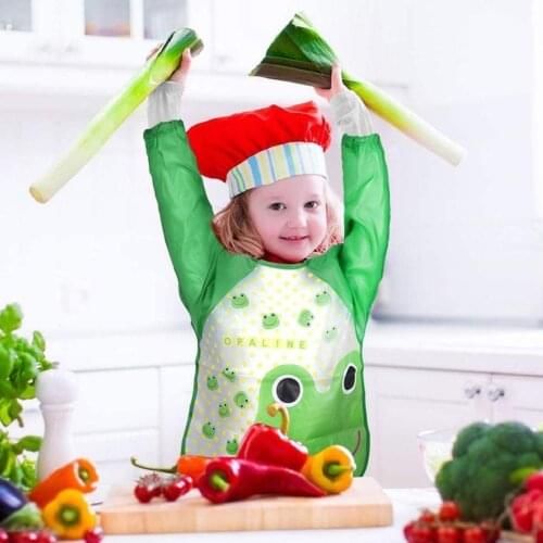 Cartoon cute baby toddler bib kids boys girls cartoon long sleeve dtoddler water feeding eat child dtoddler water proof