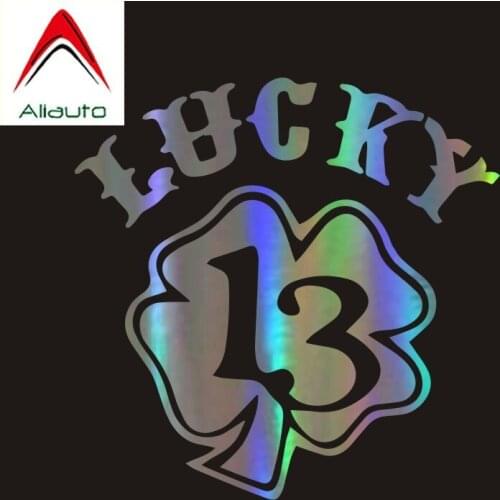 Aliauto Fashion Car Sticker Lucky 13 Clover Shamrock Automobiles Motorcycles Accessories Vinyl Decal for Kia Opel Lada,15cm*15cm