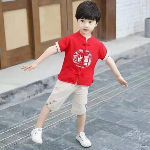 Fashion Cotton Vintage Style T Shirt + Shorts 2Pcs Boys Summer Clothes Age For 18M 24M 3 4 5 6 7 8 Years Baby Boy Clothes Set