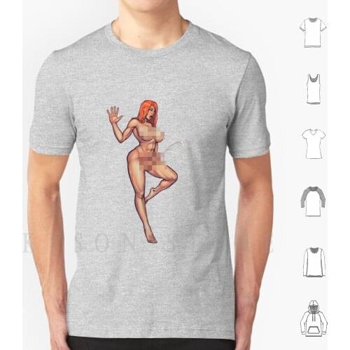Sexy Cartoon Futa Trans Girl Big Boobs And Cumming Anime T Shirt Print For Men Cotton New Cool Tee Orange Hair Cartoon Cumming
