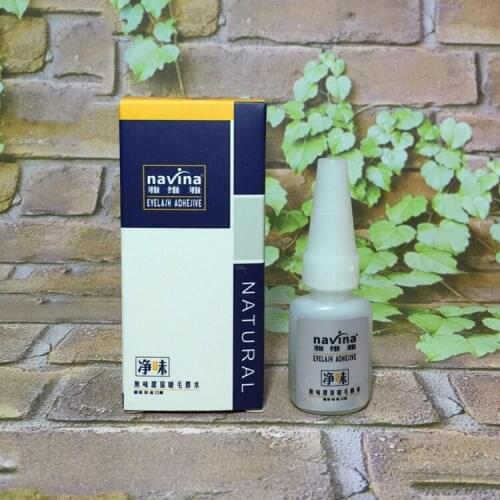 NAVINA 10ml/bottle hight quality Eyelash Glue Transparent tasteless Liquid Eye lash Adhesive Fake Individual Lashes