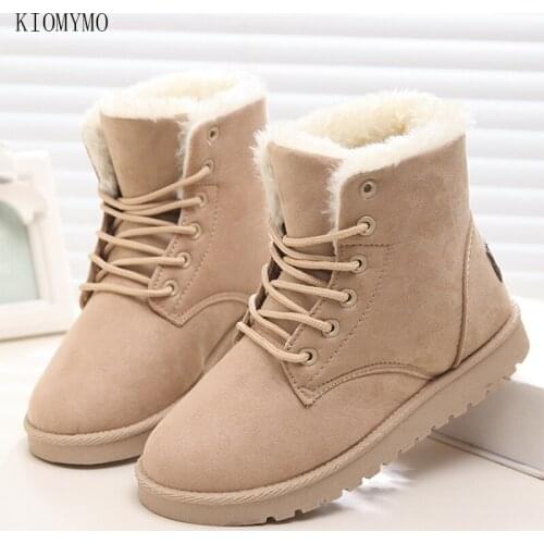 KIOMYMO 2021 Autumn And Winter New Snow Boots Women Martin Short Boots Cotton Shoes Warm And Velvet Shoes Women