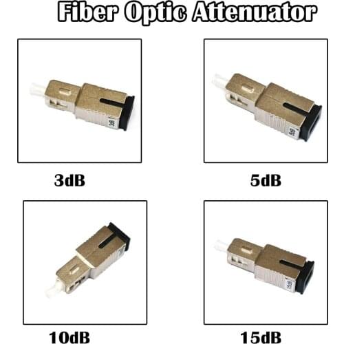 SC Female to Male Fiber Optic Attenuator 3dB,5dB,10dB,15dB,SM Single Mode Simplex FTTH Ethernet Networking
