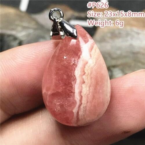 Natural Red Rhodochrosite Pendant Jewelry For Women Lady Men Argentina Crystal Water Drop Beads Gemstone Necklace Pendant AAAAA