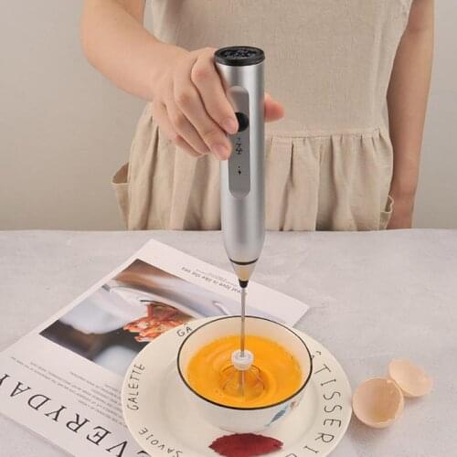 Hot Portable Electric Rechargeable Egg Beater Coffee Milk Mixer Shaker Maker USB 3-Speed Adjustable Cooking Baking Kitchen Tools