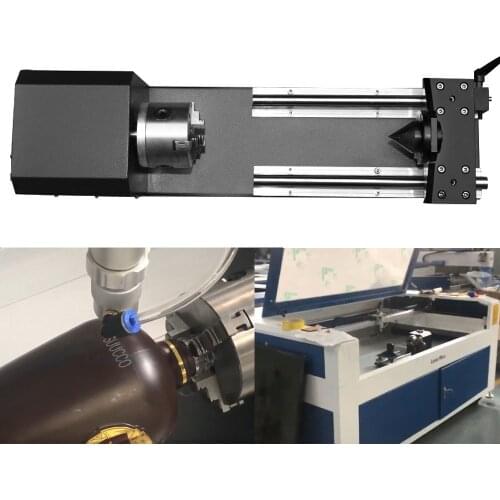 80mm Self-centering Chuck Rotation Axis 2/3 Phase Stepper Motor for CO₂ Laser Machine Carving Cylindrical Columns Parts