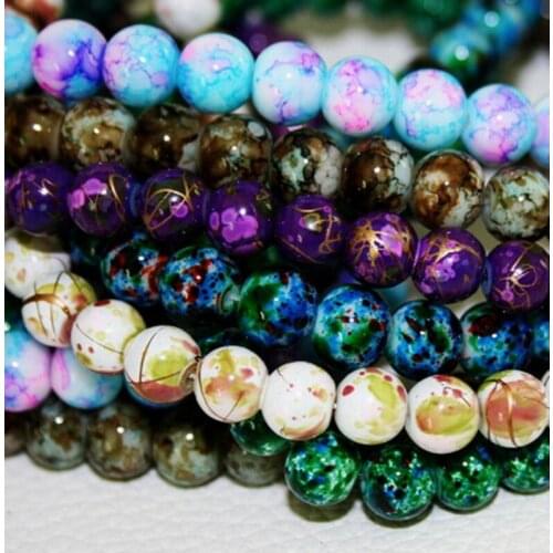 6mm 140pcs Glass Beads Round Assorted Colorful Loose Spacer Beads For Jewelry Making Bracelet Necklace DIY Jewelry Accessories