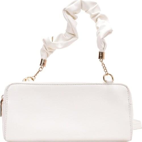 Soft PU Leather Women Handbags Solid Color Pillow Type Top-Handle Bag 2020 Casual Underarm Baguette Bags Shoulder Messenger Bag