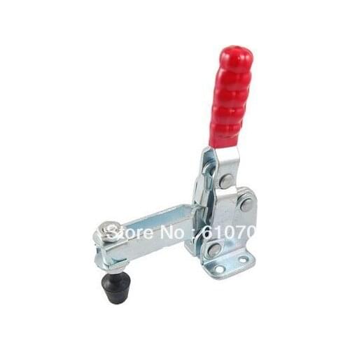 12130 Capacity Quick Release Holding 227Kg 500 Lbs Vertical Metal Toggle Clamps Clamper Short Bar Flanged Base Nonslip Hand Tool