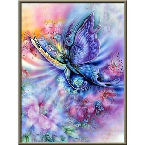 Butterfly Flower Pre-Printed 11CT Cross Stitch DIY Embroidery Complete Kit DMC Threads Knitting Handicraft Different