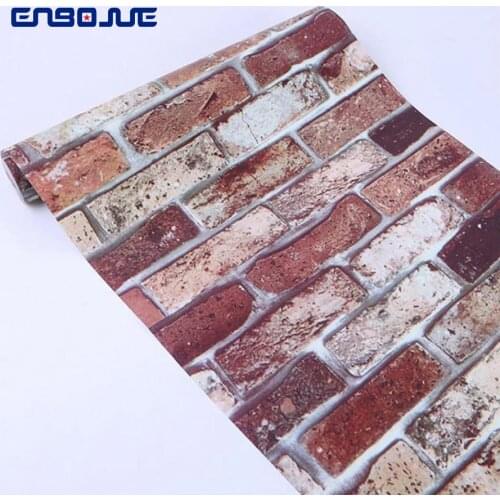 0.45x5M Retro Nostalgic Brick Wallpaper Self Adhesive 3D Imitation Brick Barber Shop Clothing Store Wall Decor Red Brick Murals