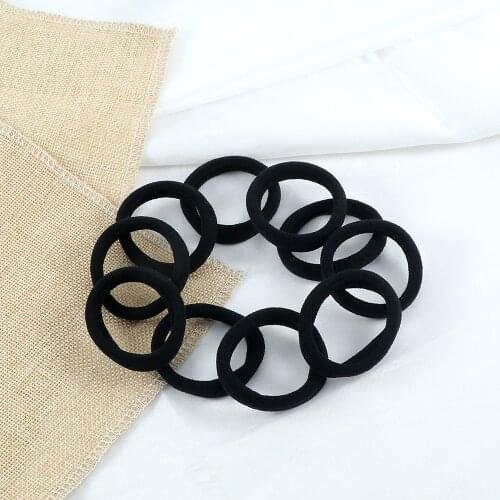 10-26Pcs Colorful Seamless Hair Band Accessories Solid Black Color High Elastic Hair Tie Simple Stripes Women Girl Headband Gift